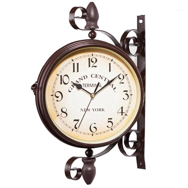 

New Watch European Retro Style Clock Innovative Fashion Double-Sided Wall Clock Wall Modern Design1