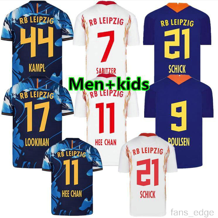 

2020 2021 POULSEN Soccer Jerseys SABITZER FORSBERG KONATE KLOSTERMANN HALSTENBERG NKUNKU SCHICK Custom 20 21 Adult Kids Football Shirts, White men sizes s-xxl