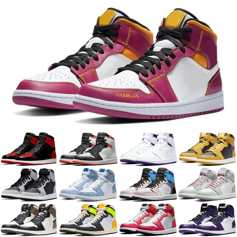

fashion 1 1s mens womens basketball shoes Electro Orange Court Purple Pollen Shadow Seafoam Hyper Royal Bred Patent UNC men trainers sports sneakers with box, #10 rust shadow
