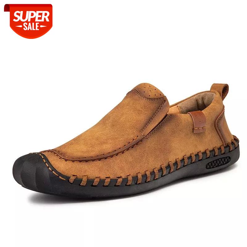

New Fashion Men's Driving Casual Shoes Soft Leather Fabric Lazy Shoes Men's Leather Handmade Flat Sports Size 38-46 #AK1n