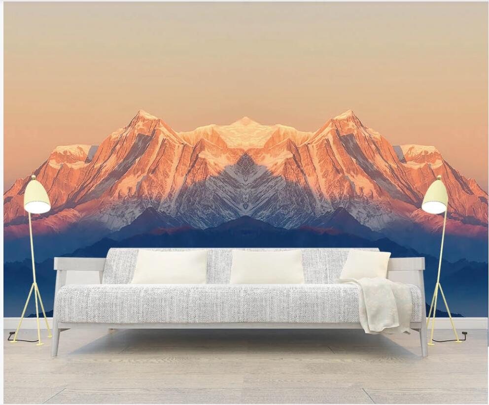 

3d wallpaper custom photo Modern European orange mountain peak landscape decor 3d wall murals wallpaper for walls 3 d in the living room, Non-woven wallpaper