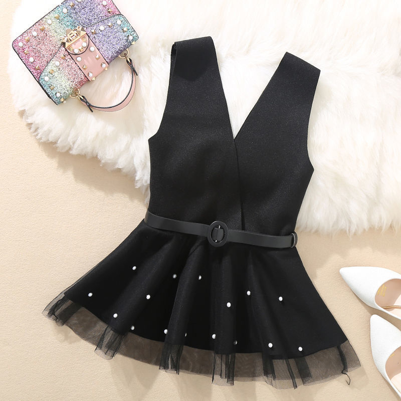 

2021 New wool fall and female winter sleeveless with belt beads girls vest y217 IV9V, Fense beading.