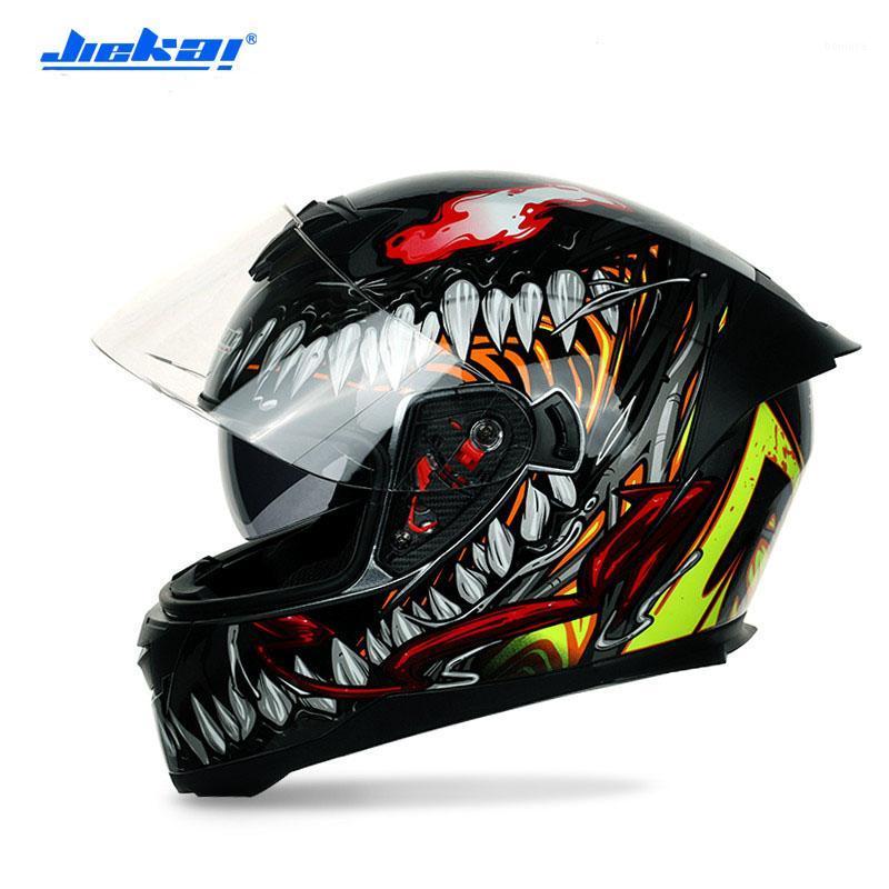 

JIEKAI Motorcycle Helmet Dual Lens Full Face Motorbike Riding Racing Helmet Moto Casco Casque DOT Approved1, Jk512 red