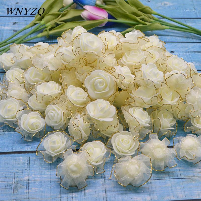 

10/20/50Pcs 4cm PE Foam Rose Heads Wedding Home Decorative White Beige Artificial Rose Flowers DIY Wreath Scrapbooking Crafts 8Z1