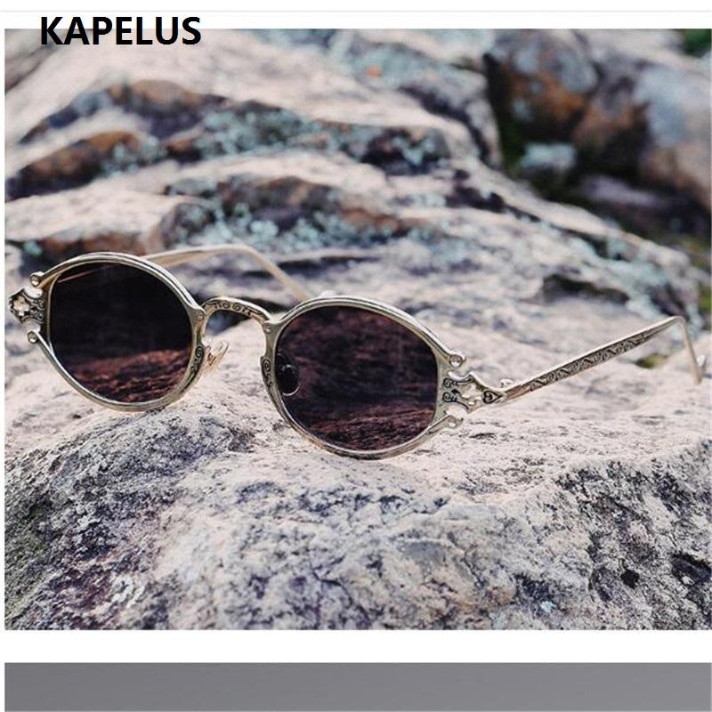 

KAPELUS Brand sunglasses Vintage metal small box sunglasses Oval carved 899