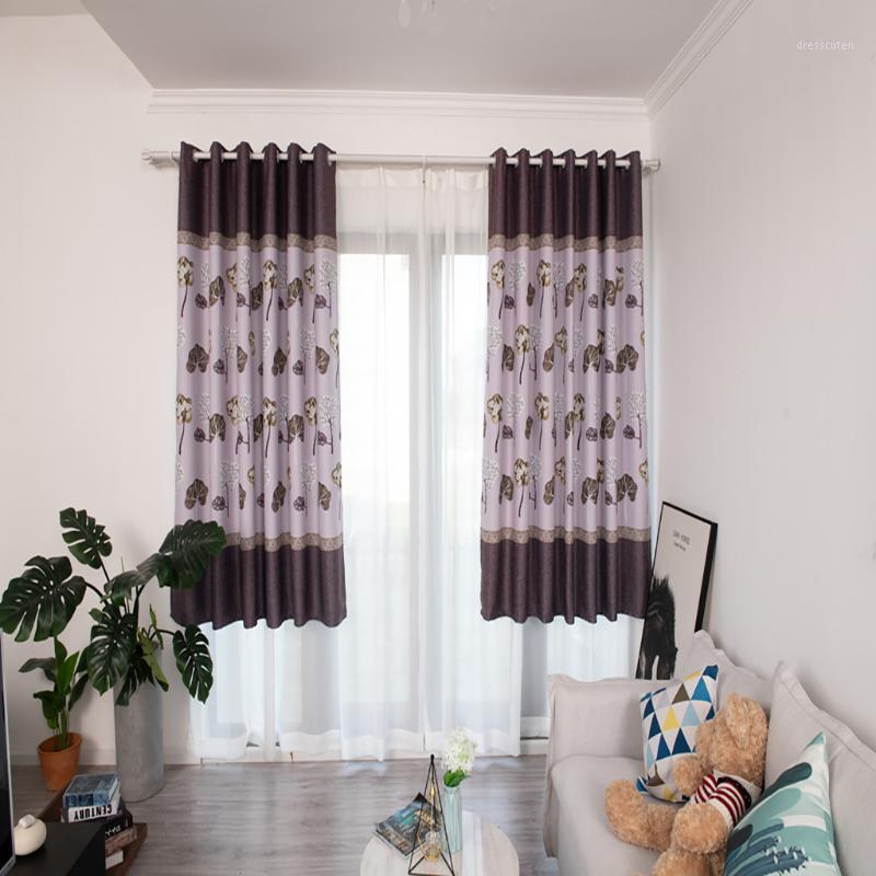 

Window curtains blackout for bedroom living room Modern single Lotus leaf curtain punching  Polyester washable F3005061, Co