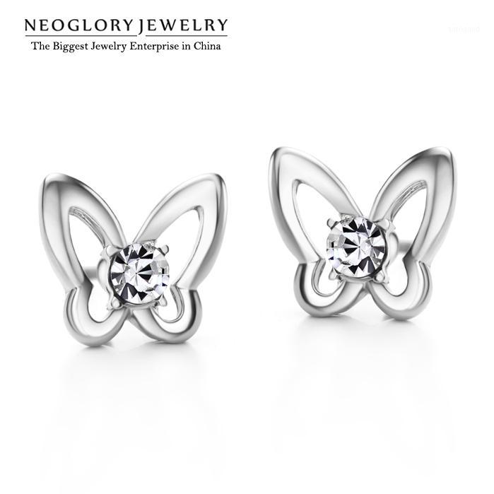 

Stud Neoglory Zinc Alloy Czech Rhinestone Butterfly Earrings Women Fluorescent Jewelry Sale Selling 2021 JS6 But-e P11