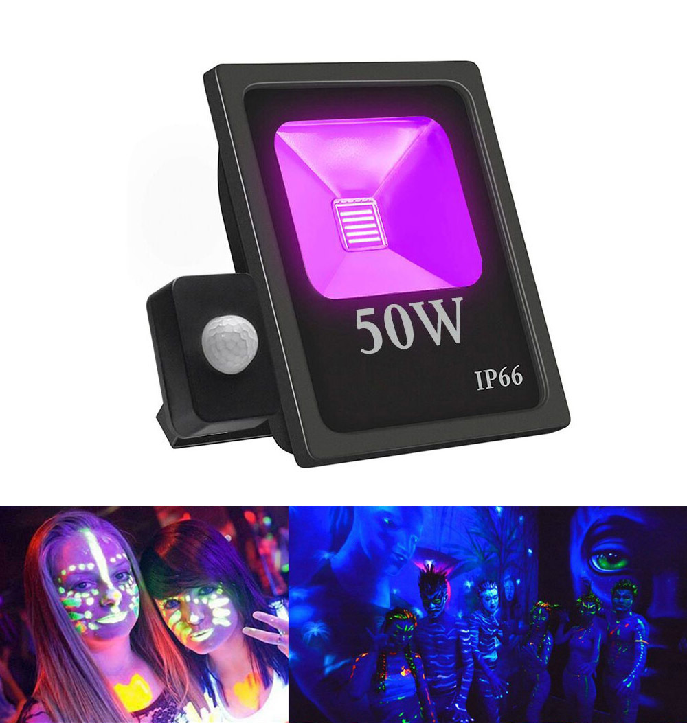 

2021 New Pir Motion Sensor 10w 20w 30w 50w Led Black Flood Light Outdoor Waterproof Ultra Violet Uv Blacklight for Dance Party Tv9t