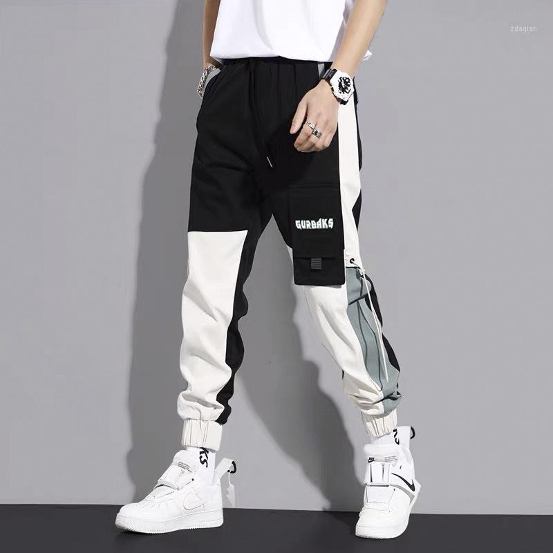 

Harem Joggers Men Cargo Pants Streetwear Hip Hop Casual Pockets Splicing Track Pants Male Harajuku Fashion Trousers Overalls1, T02