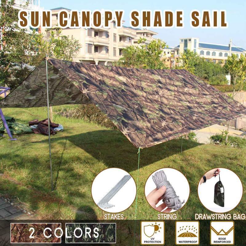

Outdoor Shelter Ultralight Tarp Camping Survival Sun Shelter Multifunctional Waterproof Beach Awning Beach Mat Rain1