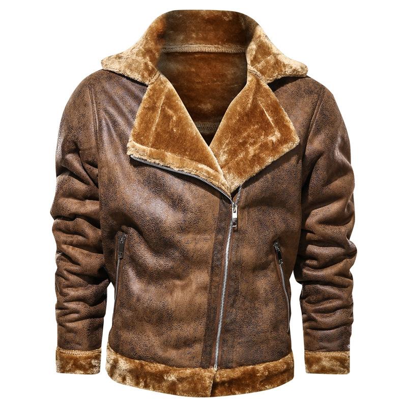 

Free shipping men faux fur coat leahter jacket plus velvet warm winter jacket for men 8802, Black