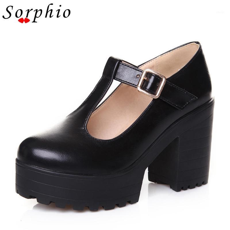 

Sorphio New T-Strap Buckle Strap Solid Mary Janes Platform Women Shoes Woman Casual Spring Autumn Pumps Large Size 34-461, Blue
