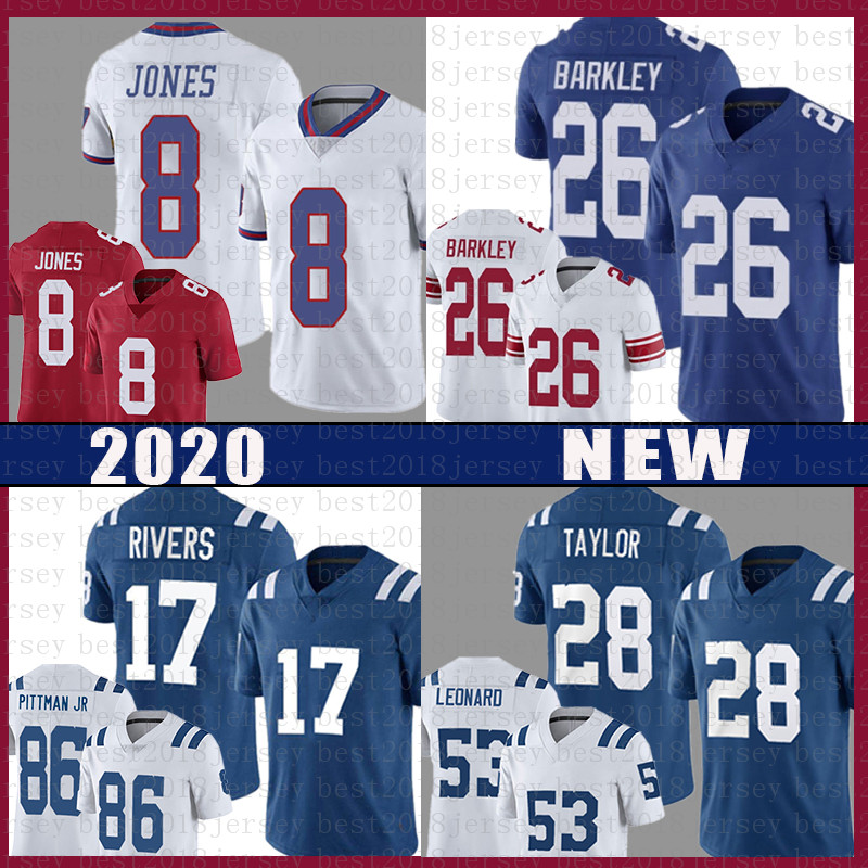 

26 Saquon Barkley Daniel Jones football Jersey Philip Rivers Jonathan Taylor Michael Pittman Jr. Darius Leonard Peyton Manning T.Y. Hilton, 2020 jersey (xiaoma