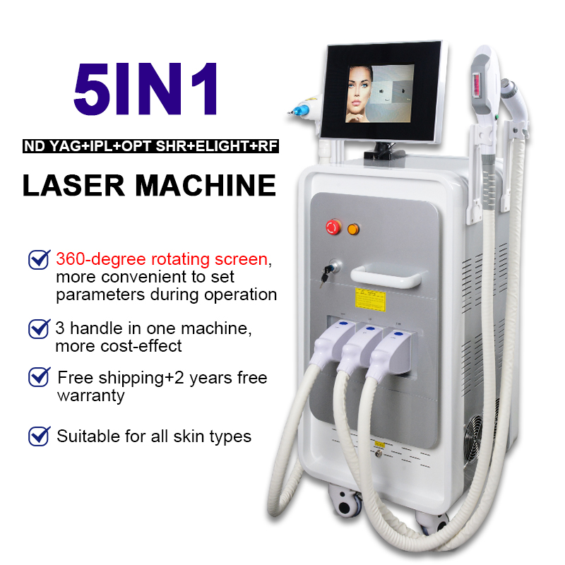 

Professional IPL laser hair removal machine for sale Nd yag laser + Elight + RF skin tightening IPL hair removal machine