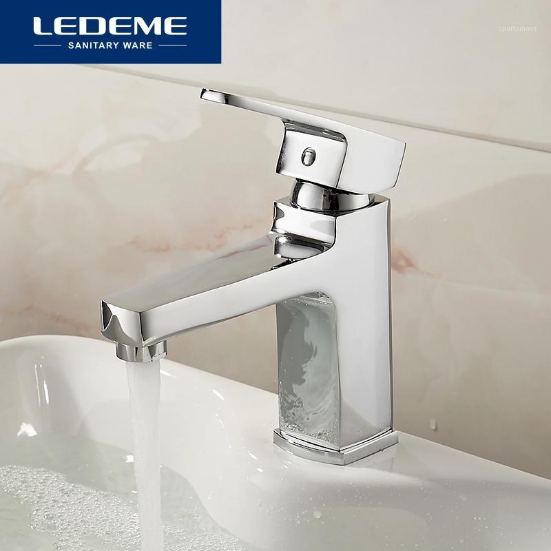 

LEDEME Basin Faucets A Multiple-layered Handle Square Designer Brass Tap Bathroom Faucet Chrome Modern Waterfall Faucets L10301