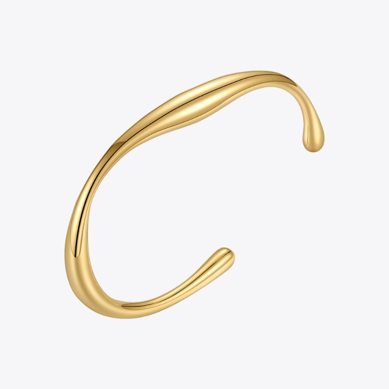 

Bangle ENFASHION Punk Irregular Open Fashion Jewelry Stainless Steel Bracelets For Women Gold Bracelet Party Pulseras B212270, Black