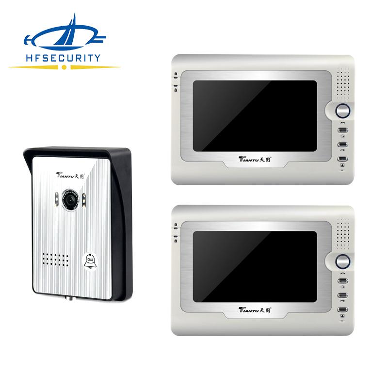 

Huifan Security Supplier ] Video Intercom 7 Inch Screen Night Vision Video Door Phone HD Wired Intercom for Private House