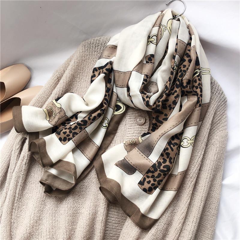 

OUOI Cotton scarf women's color matching thin gauze scarf multifunctional spring and autumn dual-use student long shawl