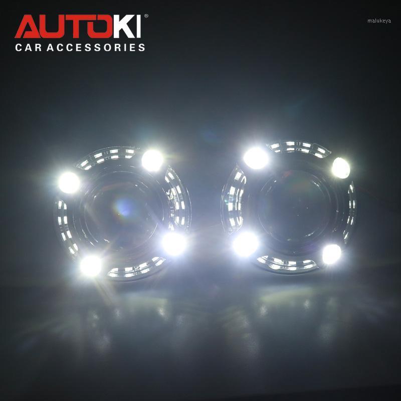 

Autoki Car Styling 2.5'' Bi-Xenon Mini Projector Lens H1 w/ LED Angel Eyes Daytime Running Lights Lens DRL for H4 H7 Auto Lamps1