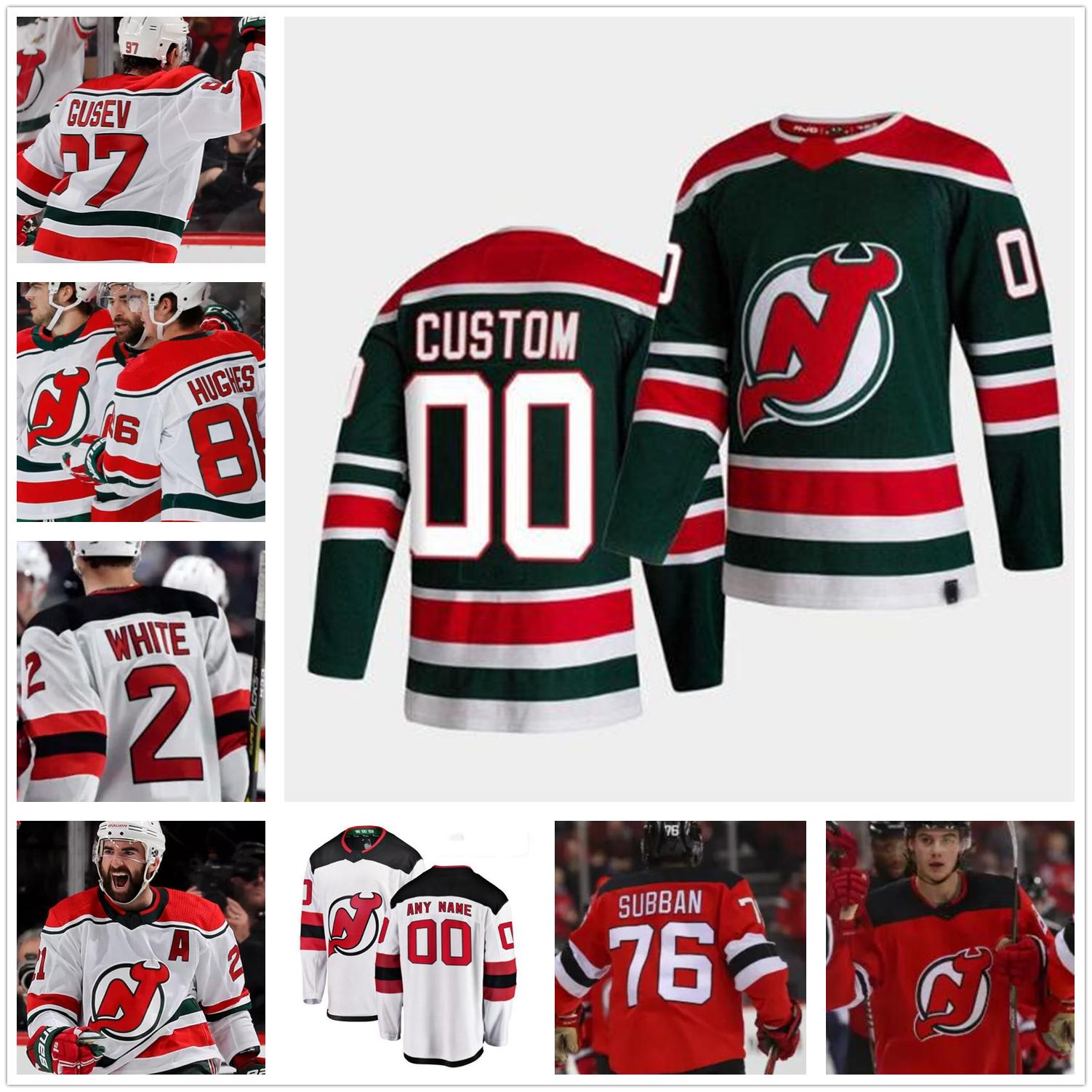 

2021 New Jersey Devils Reverse Retro jersey Jack Hughes Corey Crawford PK Subban Nico Hischier Wayne Simmonds Cory Schneider Brodeur Hockey, Colour 5