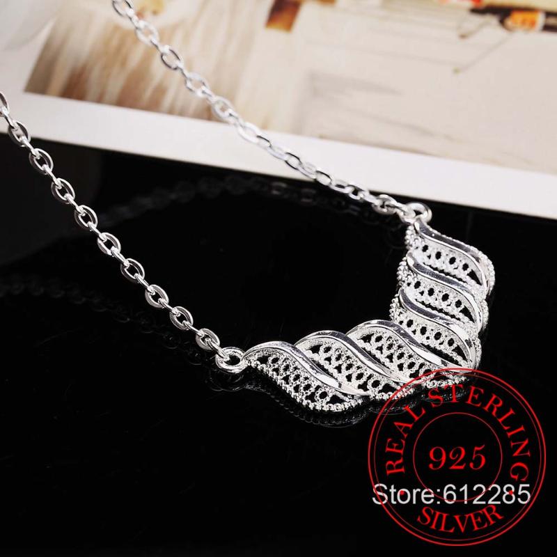 

Chains 925 Sterling Silver Fine Jewelry Vintage Tassel Gorgeous Long Chain Pendant&Necklace Sterling-silver Choker Necklace For Women