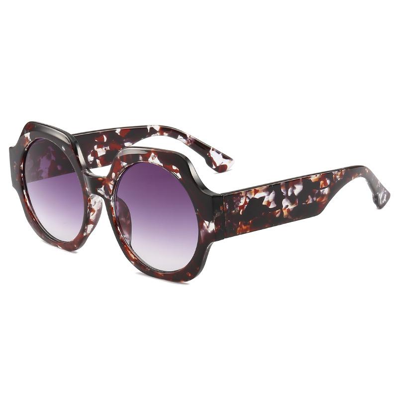 

Round New European American Women Sunglasses Fashion Color Sun Glasses for Woman All-match Street Shot Sunshade Mirror Oculos