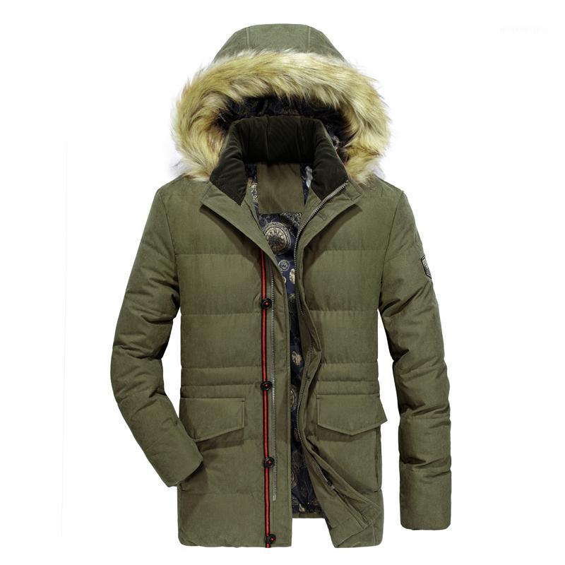 

Men's Hooded Winter Coat Thicken Warm Winter Coat Fleece Lining Parka 20201, Blue