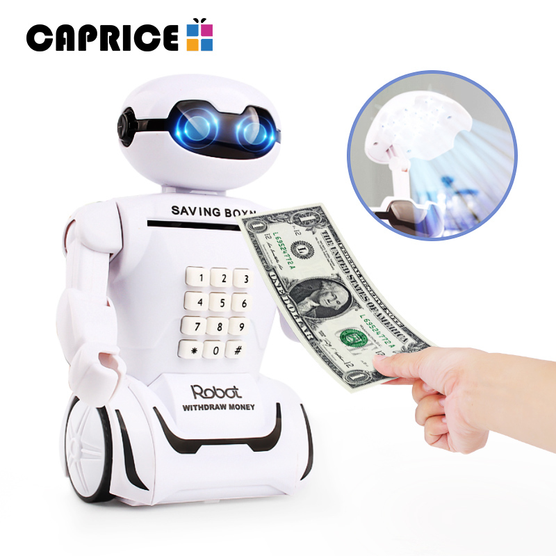 

Electronic Piggy Bank Safe Robot Cash Box Saving Money Box Deposit Coin Save Bank For Children Kid Toy intellige Alcancia C-Jqr Z0123