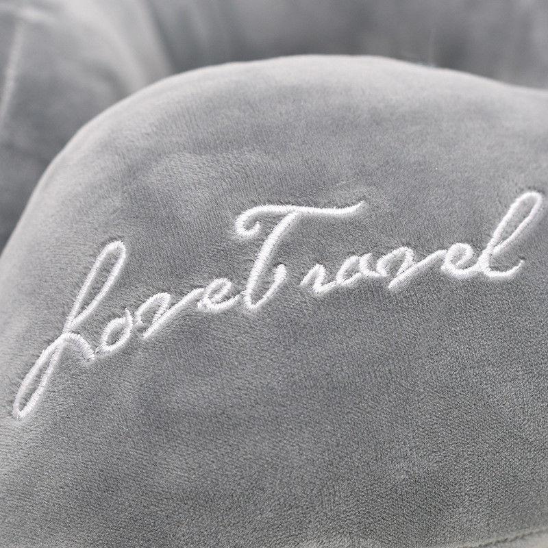 

Practical Portable Soft Crystal Velvet Memory Foam U Shaped Travel Neck Head Support Pillow Head Rest Pillow With Invisible Zip