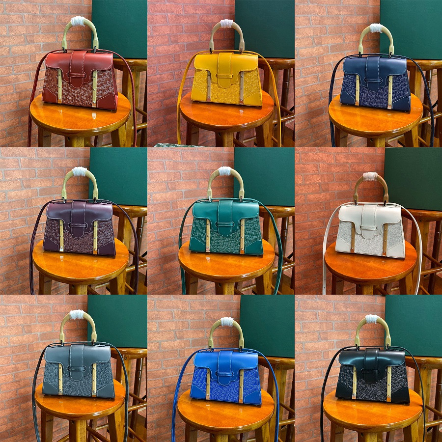 

Designer GOY Mini Saigon Wooden Handle Crossbody Bag Women Colth Handbags Green Yellow Blue Grey Women Outdoor Travel Shoulder Bags Top Quality, Customize