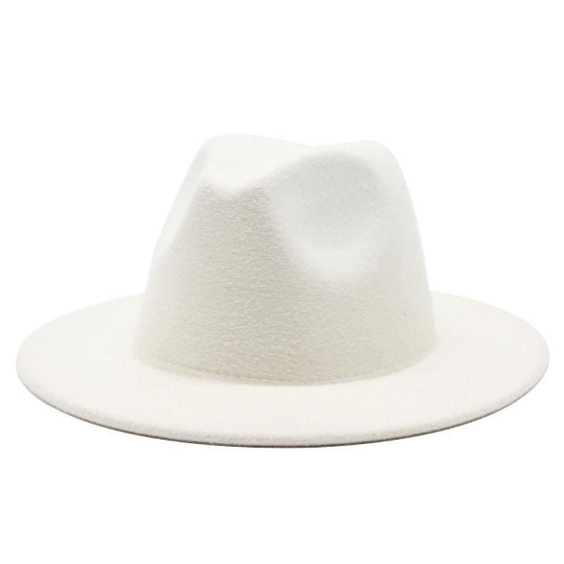 

women hats solid felted fedora hats men women wide brim larger big 61cm classic simple formal dress black white winter hat