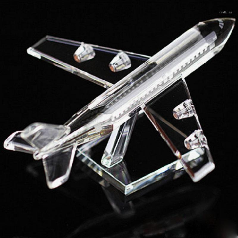 

Beautiful Crystal Airplane Model Miniature Glass Plane Aircraft Crafts Office & Home Decoration Christmas Gift1