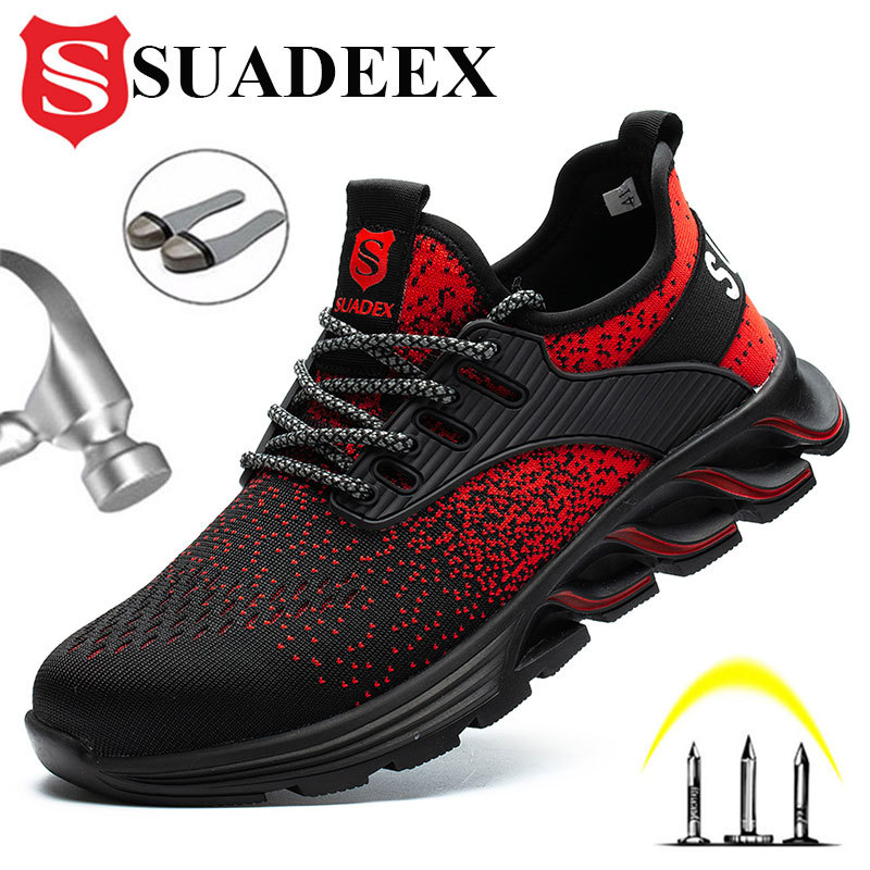 

SUADEEX Safety Shoes for Men Women Steel Toe Sneakers Indestructible Work Shoes Lightweight Breathable Composite Toe EUR 37-48 201223, Black;brown
