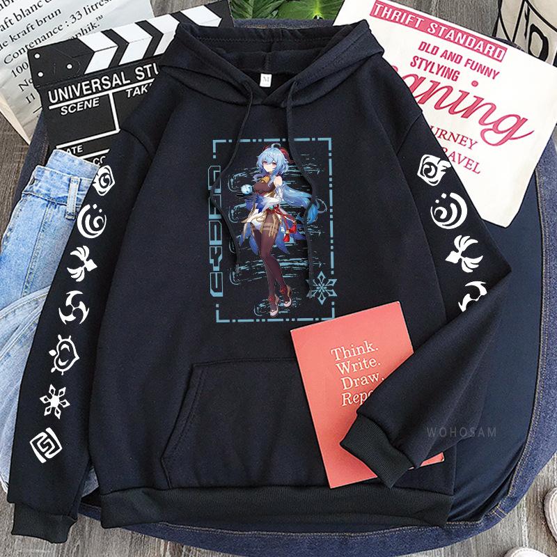

Men's Hoodies & Sweatshirts Genshin Impact Vent Cool Print Game GANYU Hoodie Men Casual Streetwear Unisex Sweatshirt Pullover Male Harajuku, Black