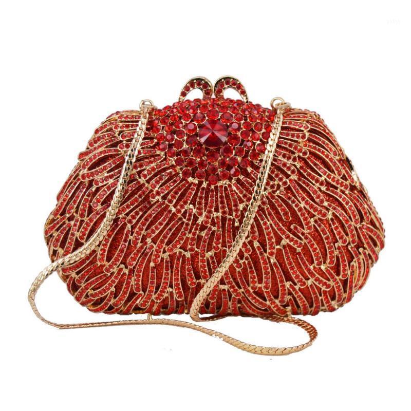 

Luxury Crystal Evening Bags Red diamante Party Purse deluxe Wedding Purse Women Bridal Bags A211