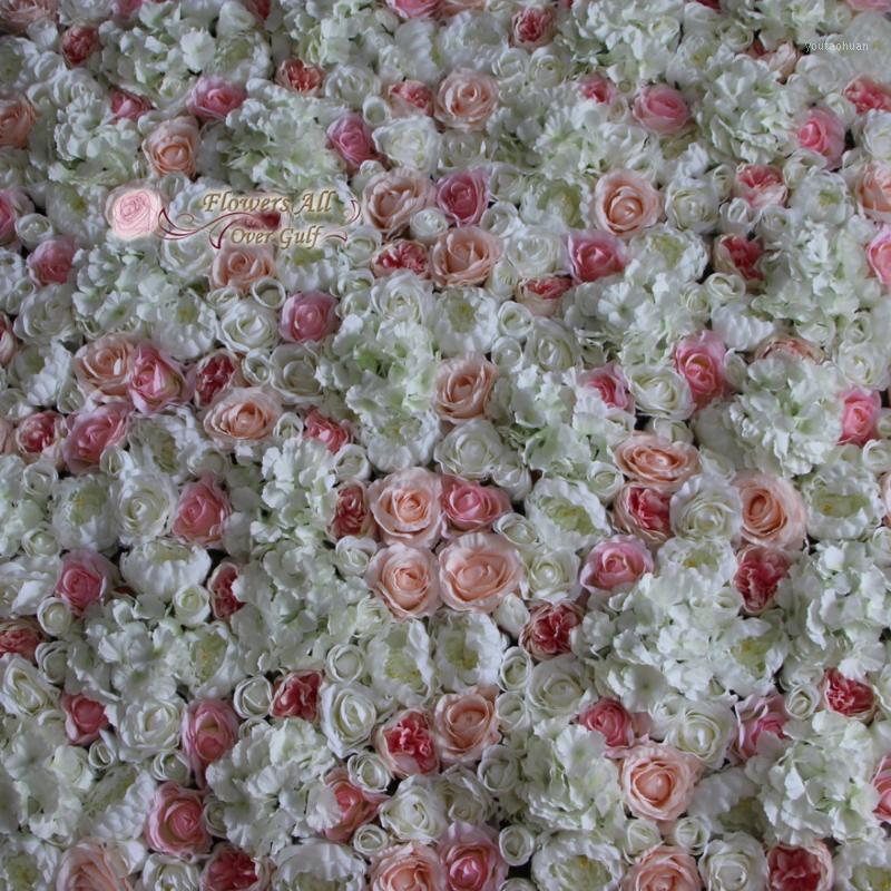 

3D Artificial flower wall fake flowers with new rose Austin rose peony use for wedding background decoration1