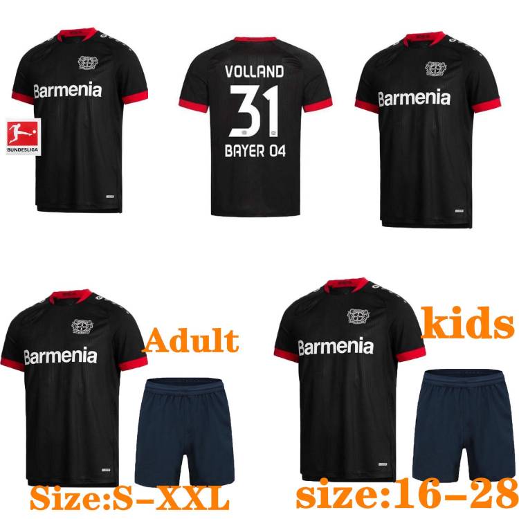 

2020 2021 04 leverkusen football 29 kai havertz shirt 13 lucas alario 8 lars bender 19 moussa diaby bellaabi shirt, Black;yellow