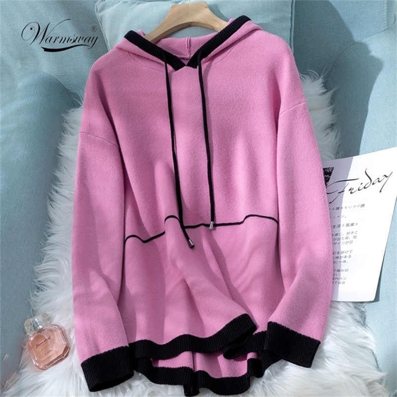 

Fall winter New Arrival Plus size Knit Women Clothing Long Sleeve Hooded Womens Pullover Ladies Sweatshirts C-187 201130, Orange