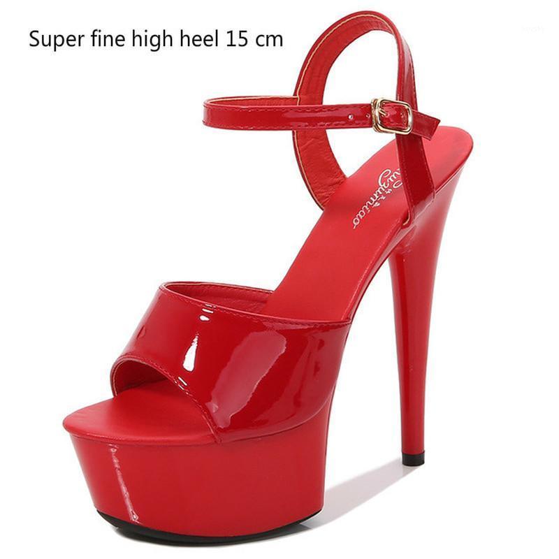 

Women Sexy Show Sandals 15 CM High Heels Sexy Platform Color Sandals Party Club Shoes Women Extra Large 441, Black