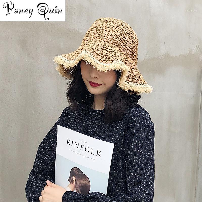 

Hat woman summer straw hat woman folding outdoor sunshade furry edge hollowed beach hats women fashion elegante cap1, Khaki