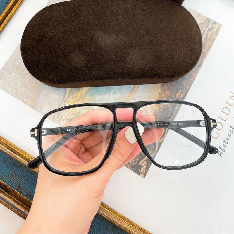 

Fashion Sunglasses Frames TOM TF5737 Big Face Double Bridge Men Prescription Optical Myopia Glasses Square Tea