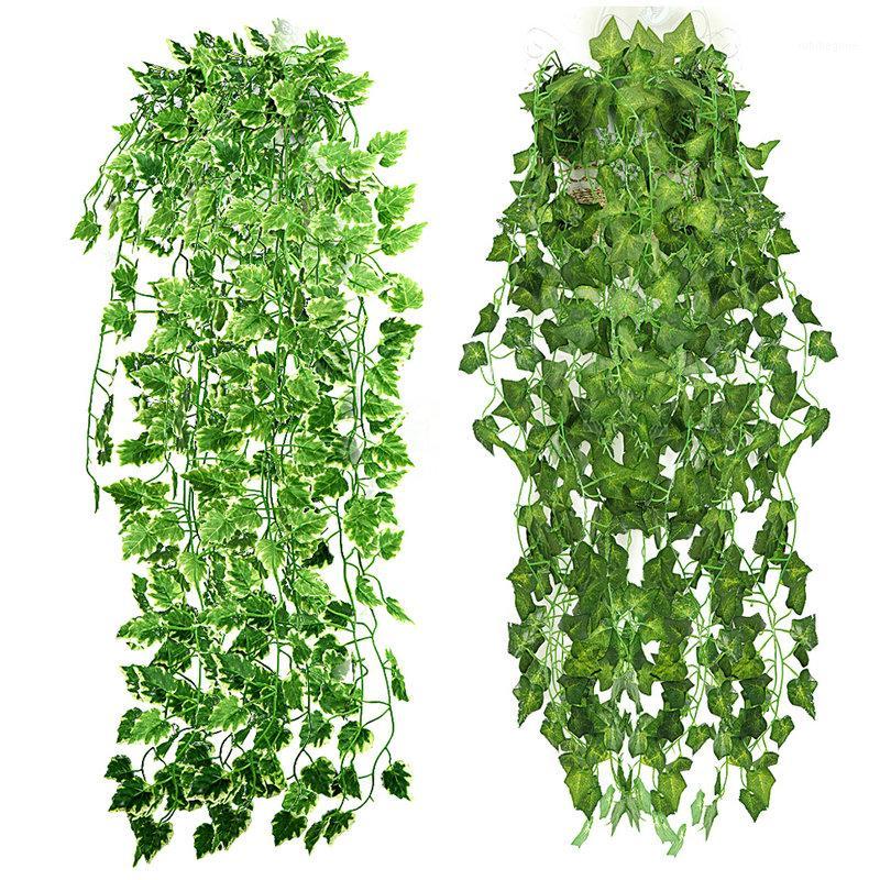 

Artificial Plants Wedding Decoration Green Plant Ivy Leaf Flower Plastic Garland Vine Artificial Flowers Home Wall Decor1