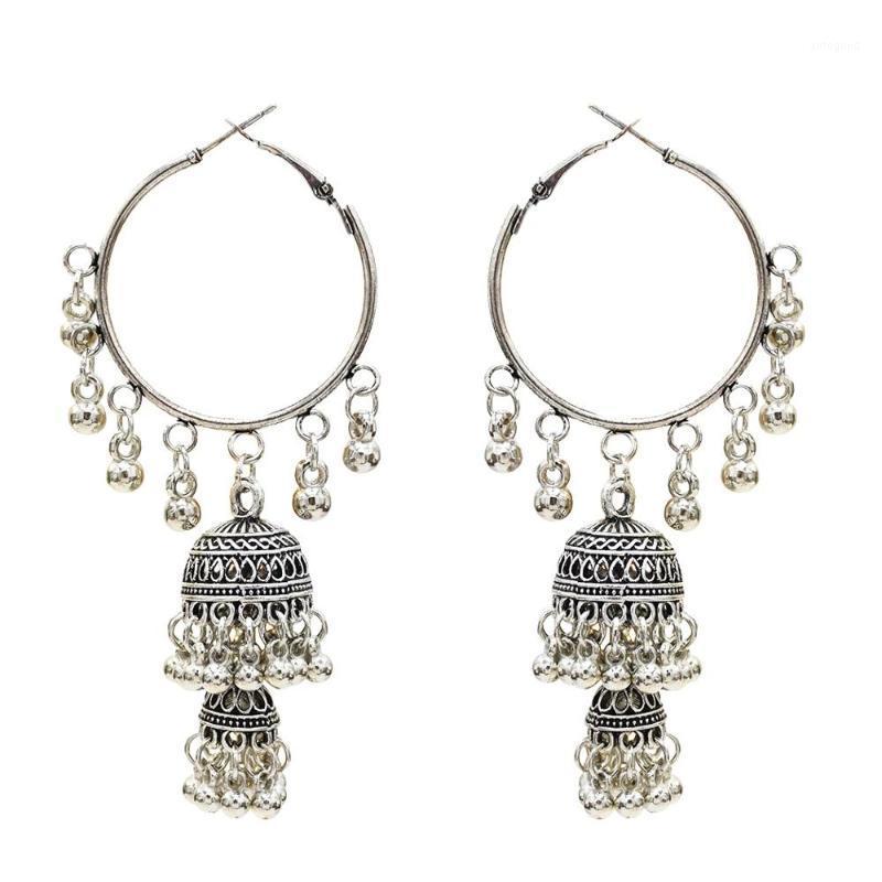 

Hoop & Huggie Ethnic Retro Big Round Turkish Bells Jhumka Earrings Women's Classic Vintage Turkey Tibetan Tassel Bijoux Jewelr1