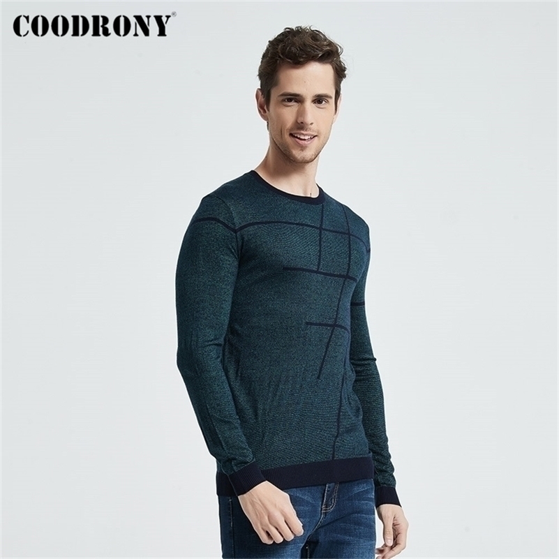 

COODRONY Sweater Men Casual Striped O-Neck Pullover Men Clothes Autumn New Arrivals Pull Homme Plus Size Thin Sweaters 8150 201201, Red