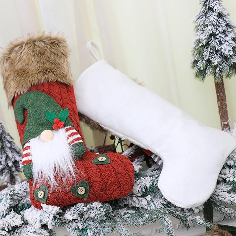 

Christmas Gnome Stocking Gifts Candy Storage Bag Xmas Tree Hanging Ornament1