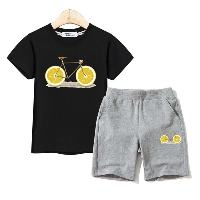 

Fruit Bike Kids Summer Clothing Boys Girls Short Sleeve T-shirt Pants Set 100% Cotton Suit Kids Outfit Funny Design Costumes1