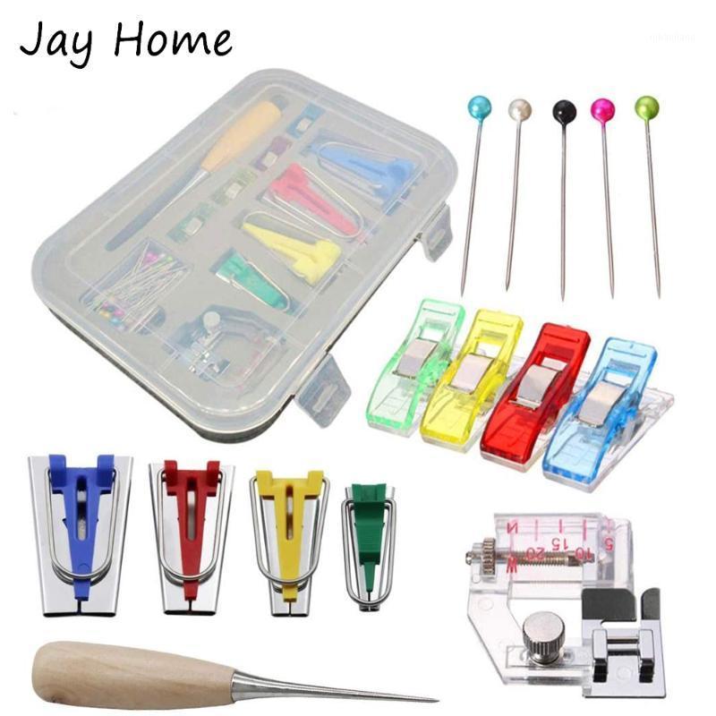 

Fabric Bias Tape Maker Set With Adjustable Tap Bias Binder Foot & Wooden Sewing Awl&Binder Sewing Clips Quilt Accessories1