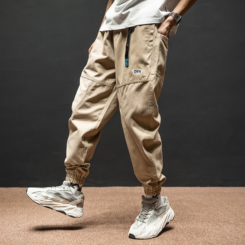 

2021 New Fashion Streetwear Fit Spliced Designer Casual Trousers Khaki Hip Hop Joggers Pants Men 8qte