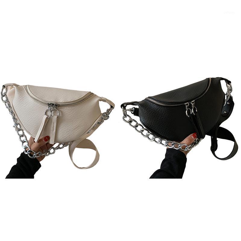 

Silver Chain Design PU Leather Crossbody Bags for Women Shoulder Messenger Handbags Small Chest Bag Travel1, Black