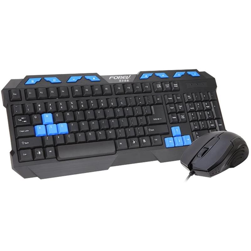 

FOREV FV-3300S Wired Mouse and Keyboard Kit, Desktop Laptop Photoelectric Mouse, Multimedia USB Office Game Waterproof Home